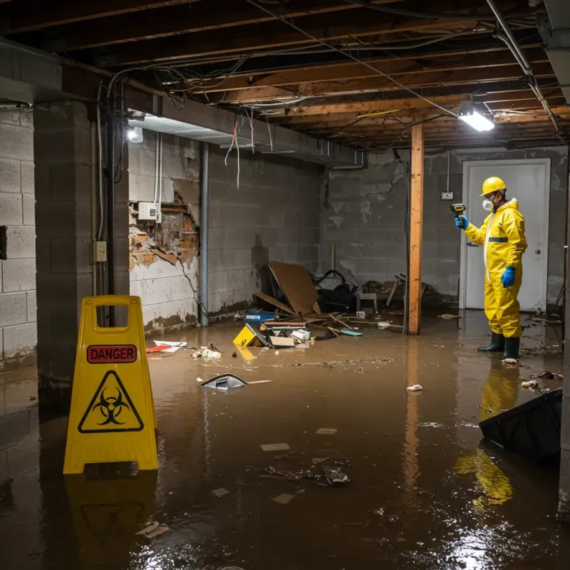 Flooded Basement Electrical Hazard in Osceola, IN Property